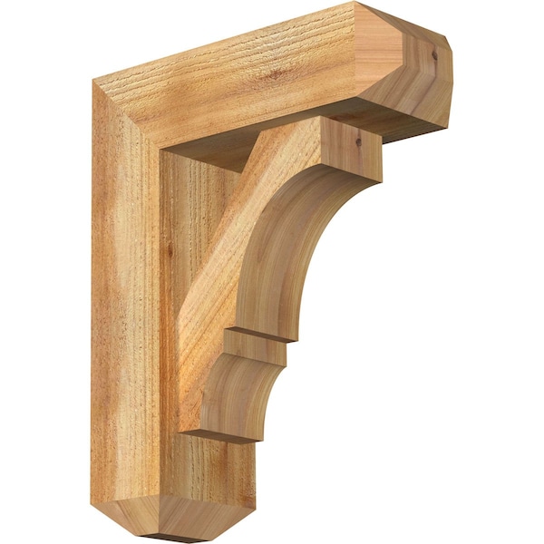 Ekena Millwork Balboa Craftsman Rough Sawn Bracket w/ Offset Brace, Western Red Cedar, 6"W x 16"D x 20"H BKT0604X16X20BOA04RWR - main